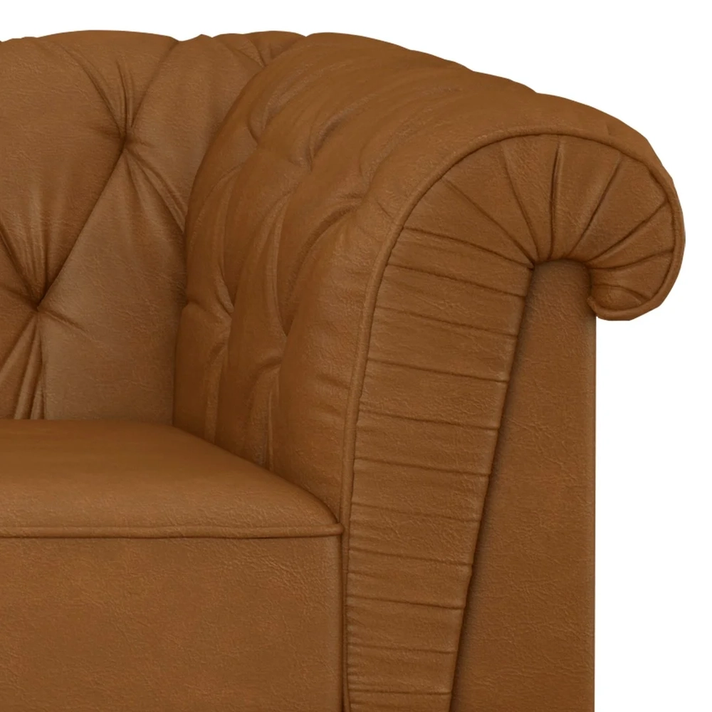 Sofá 3 Lugares Sala de Estar 220cm Otto Z32 Sintético Marrom - Mpozenato