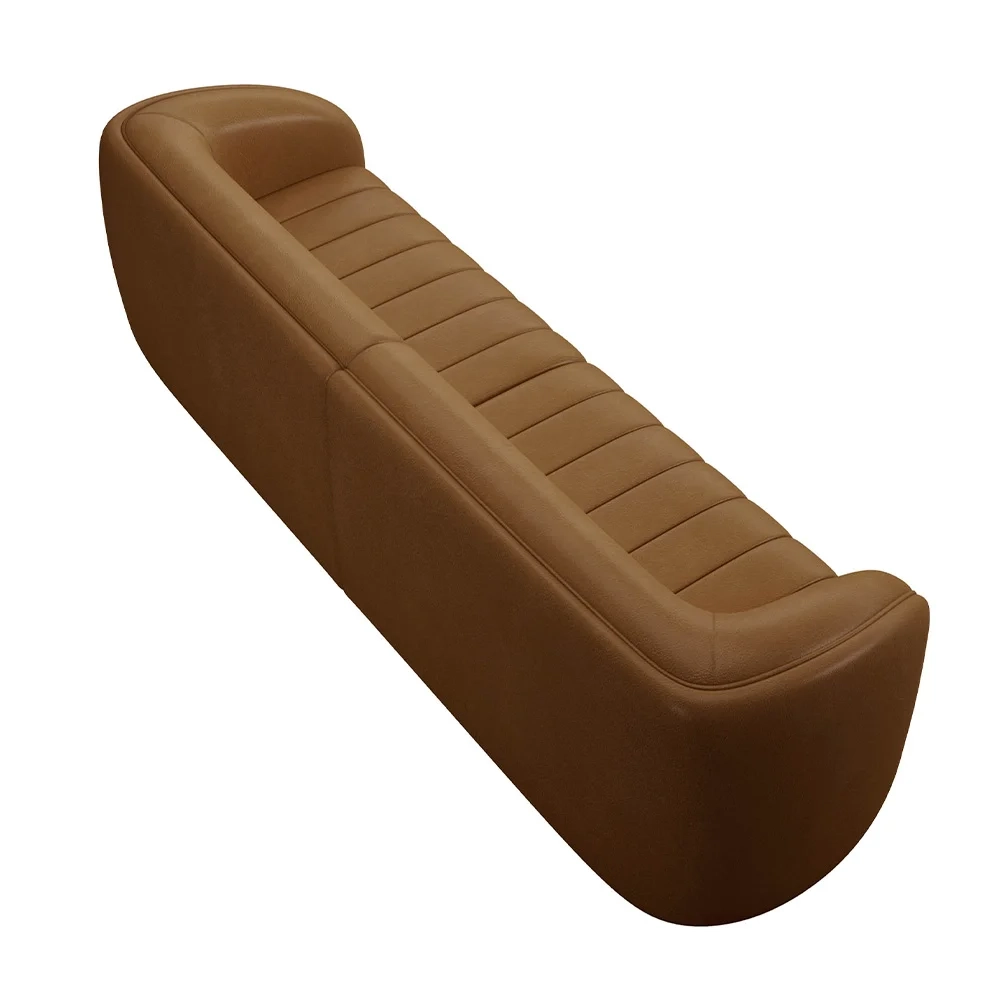 Sofá Living Decorativo 4 Lugares 332cm Meris Z32 Sintético Caramelo - Mpozenato