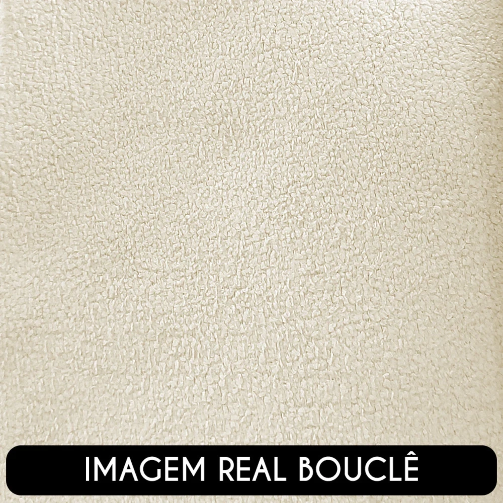 Sofá 3 Lugares Living Orgânico Sala de Estar 180cm Garbin Z08 Boucle Bege - Mpozenato