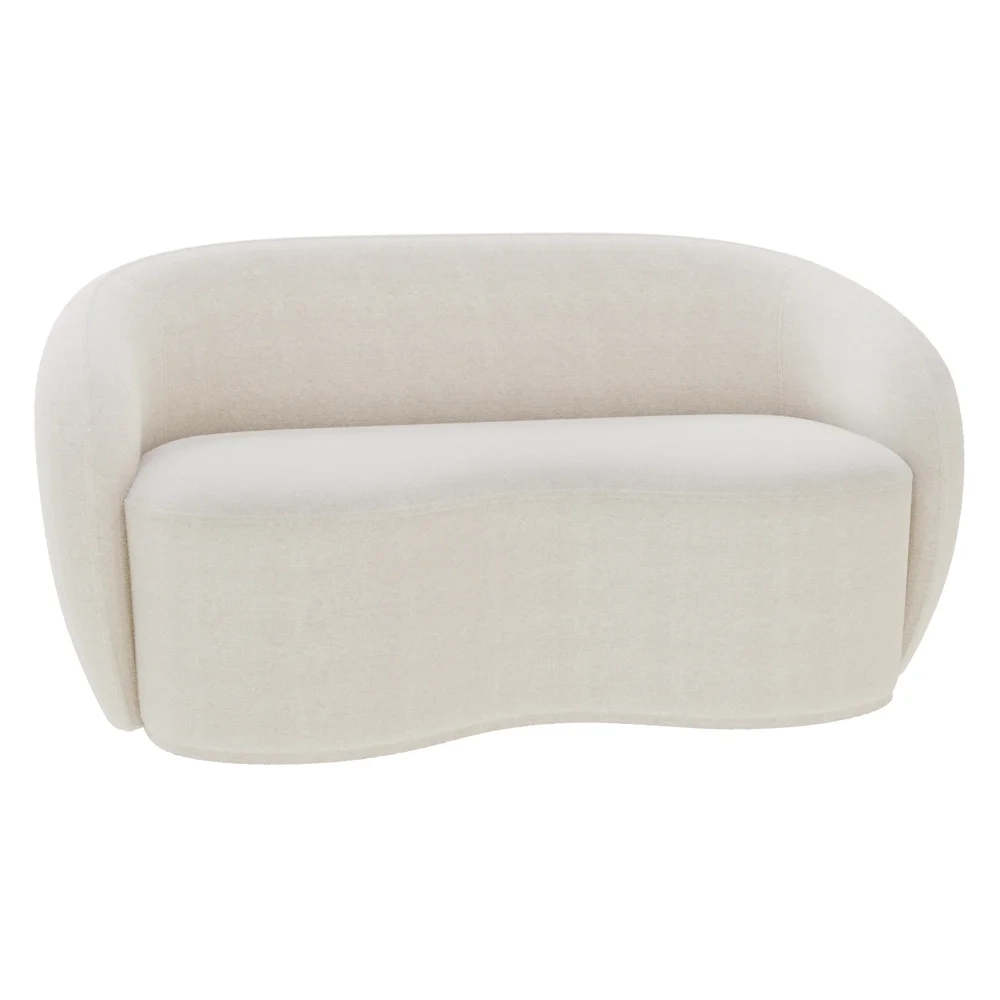 Sofá 3 Lugares Living Orgânico Sala de Estar 180cm Garbin Z08 Boucle Bege - Mpozenato