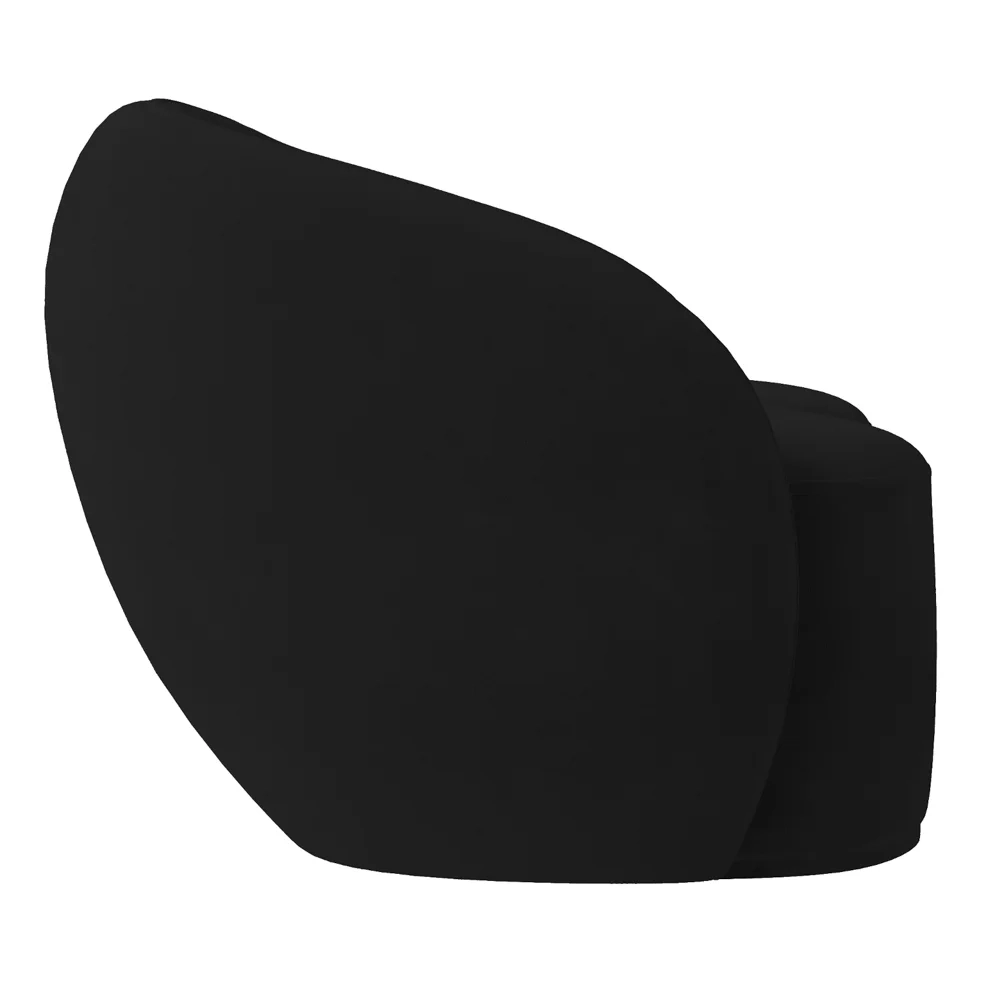 Sofá 3 Lugares Living Orgânico Sala de Estar 180cm Garbin Z08 Veludo Preto - Mpozenato