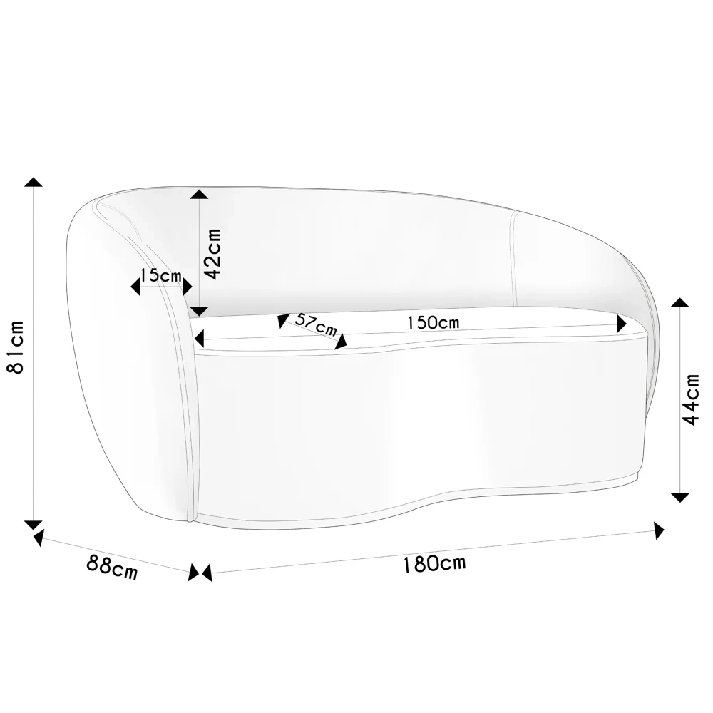 Sofá 3 Lugares Living Orgânico Sala de Estar 180cm Garbin Z08 Veludo Marrom - Mpozenato