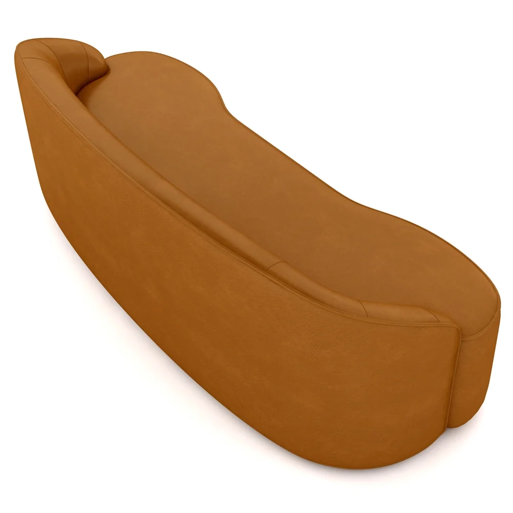 Sofá 3 Lugares para Sala de Estar Living 180cm Theo D06 Sintético Caramelo - Mpozenato 