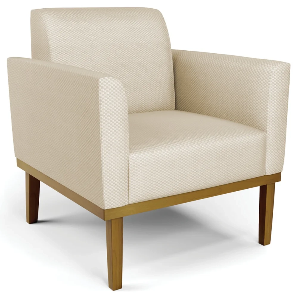 Sofá Namoradeira e 2 Poltronas Base Madeira Castanho Maressa Veludo Luxo Off White - Ibiza