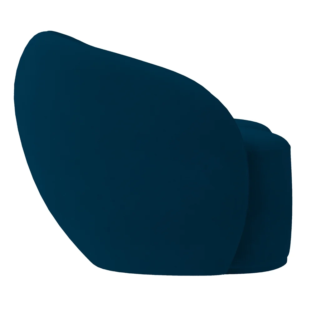 Sofá 3 Lugares Living Orgânico Sala de Estar 180cm Garbin Z08 Veludo Azul Marinho - Mpozenato