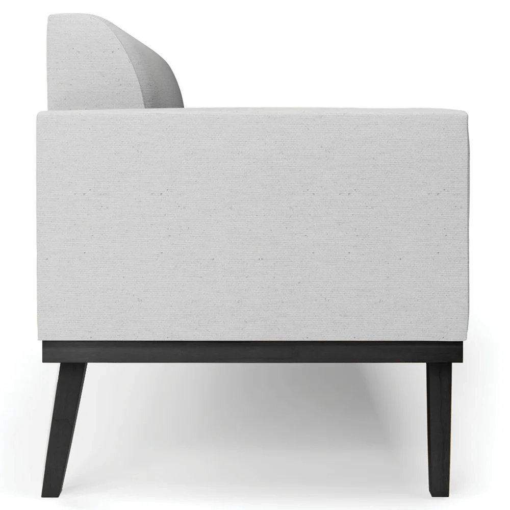 Sofá Namoradeira Base Madeira Preto Maressa Linho Cinza - Ibiza