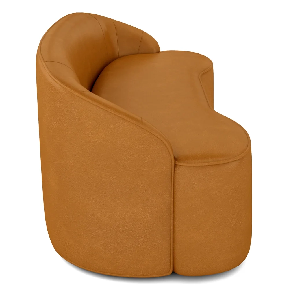 Sofá 4 Lugares para Sala de Estar Living 230cm Theo D06 Sintético Caramelo - Mpozenato 