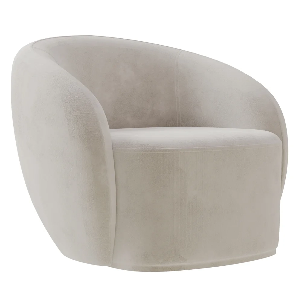 Sofá 2 Lugares Living 160cm e 1 Poltrona Giratória Garbin Z08 Veludo Bege - Mpozenato