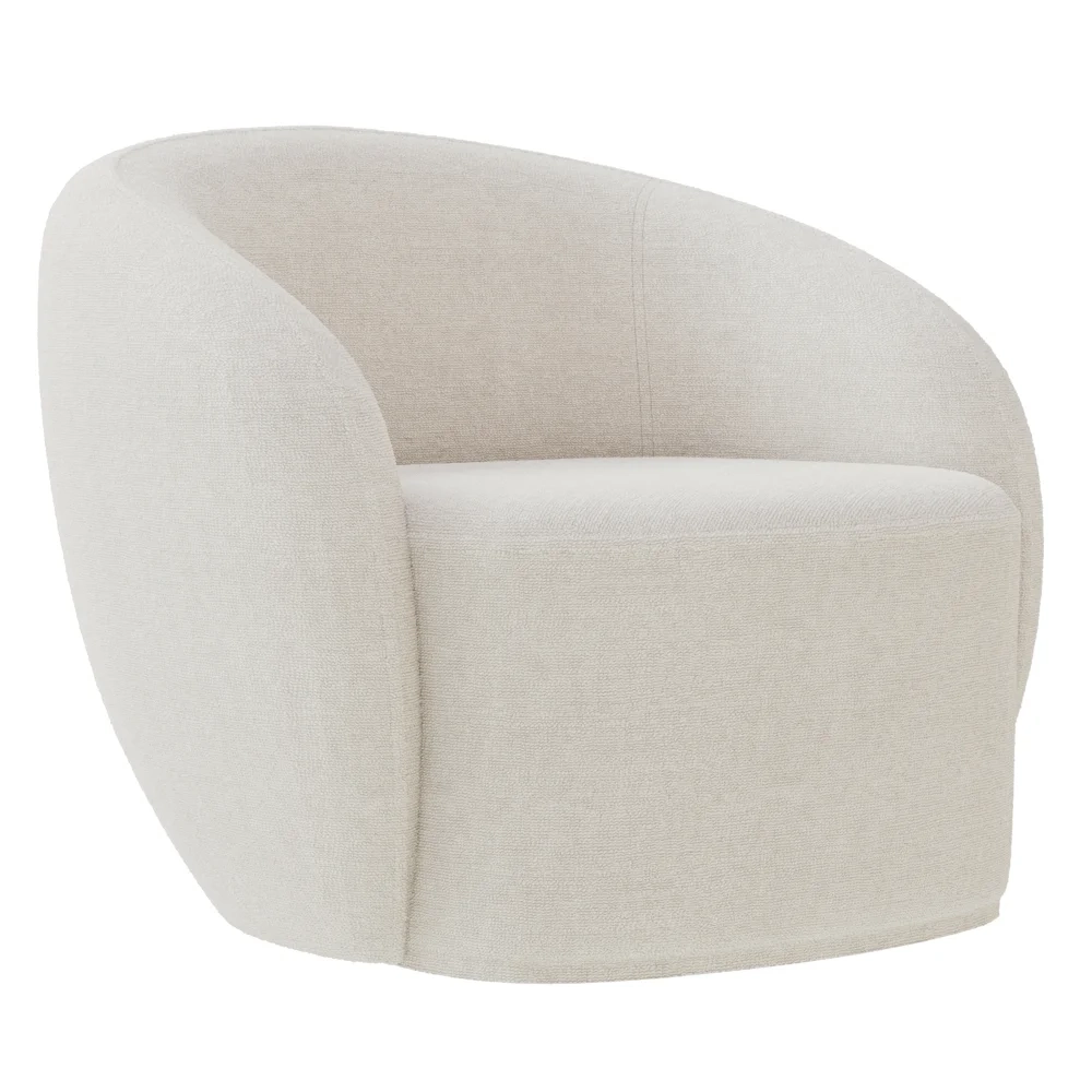 Sofá 2 Lugares Living 160cm e 1 Poltrona Giratória Garbin Z08 Boucle Bege - Mpozenato