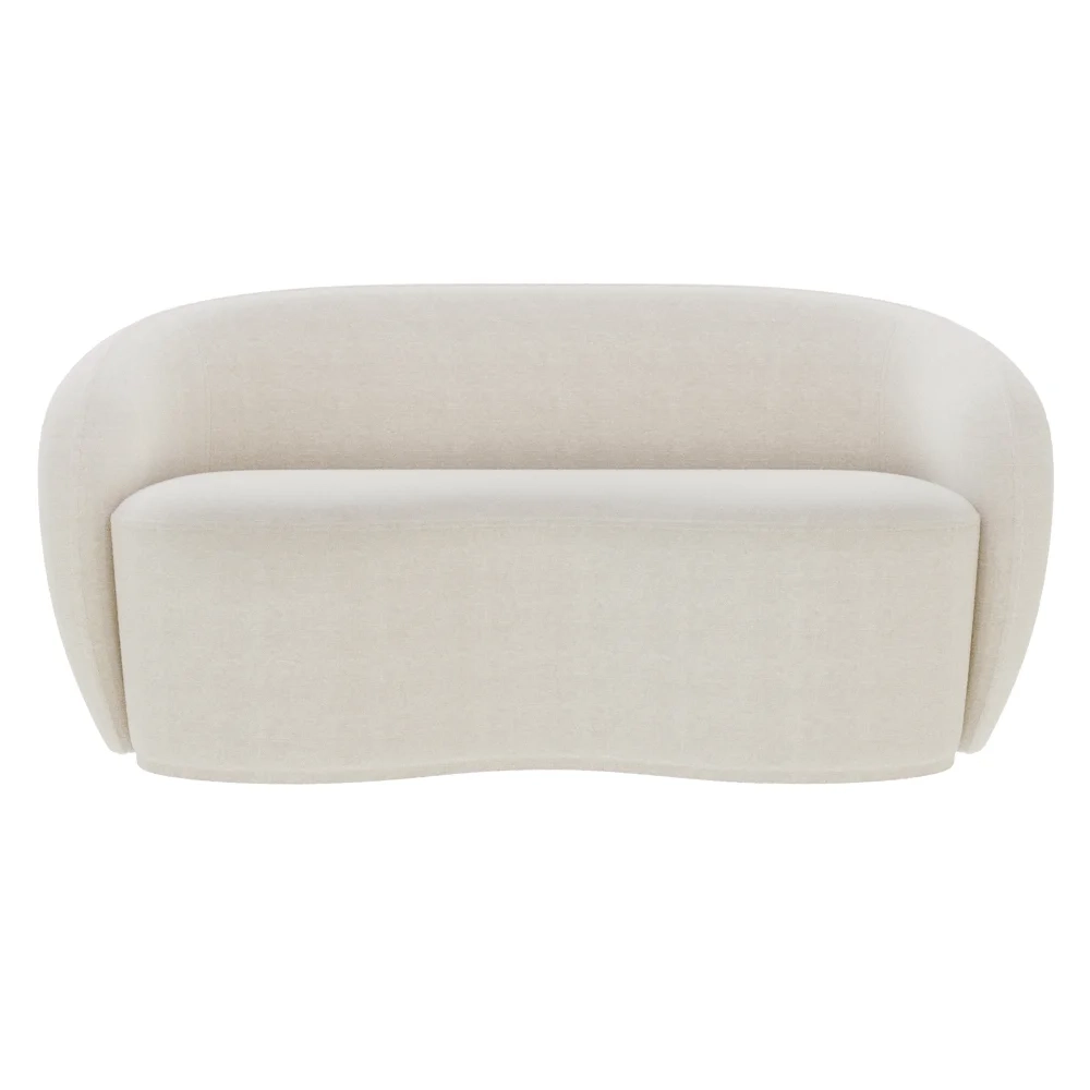 Sofá 2 Lugares Living 160cm e 1 Poltrona Giratória Garbin Z08 Boucle Bege - Mpozenato