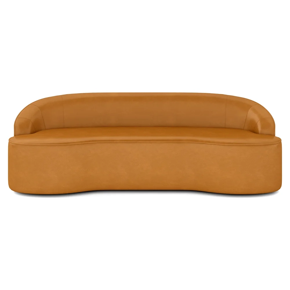 Sofá 4 Lugares para Sala de Estar Living 260cm Theo D06 Sintético Caramelo - Mpozenato 