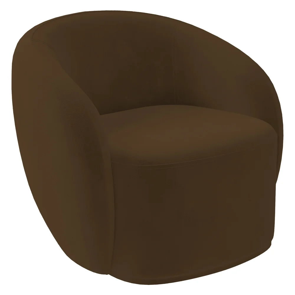 Sofá 2 Lugares Living 160cm e 1 Poltrona Giratória Garbin Z08 Veludo Marrom - Mpozenato