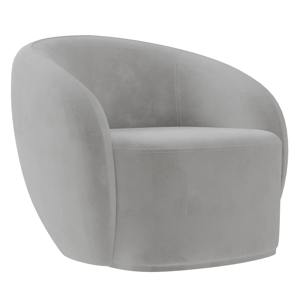 Sofá 2 Lugares Living 160cm e 1 Poltrona Giratória Garbin Z08 Veludo Cinza - Mpozenato