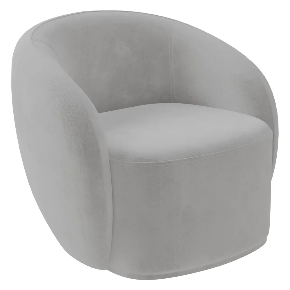 Sofá 2 Lugares Living 160cm e 1 Poltrona Giratória Garbin Z08 Veludo Cinza - Mpozenato