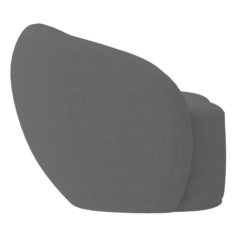 Sofá 3 Lugares Living 180cm e 1 Poltrona Giratória Garbin Z08 Boucle Cinza - Mpozenato