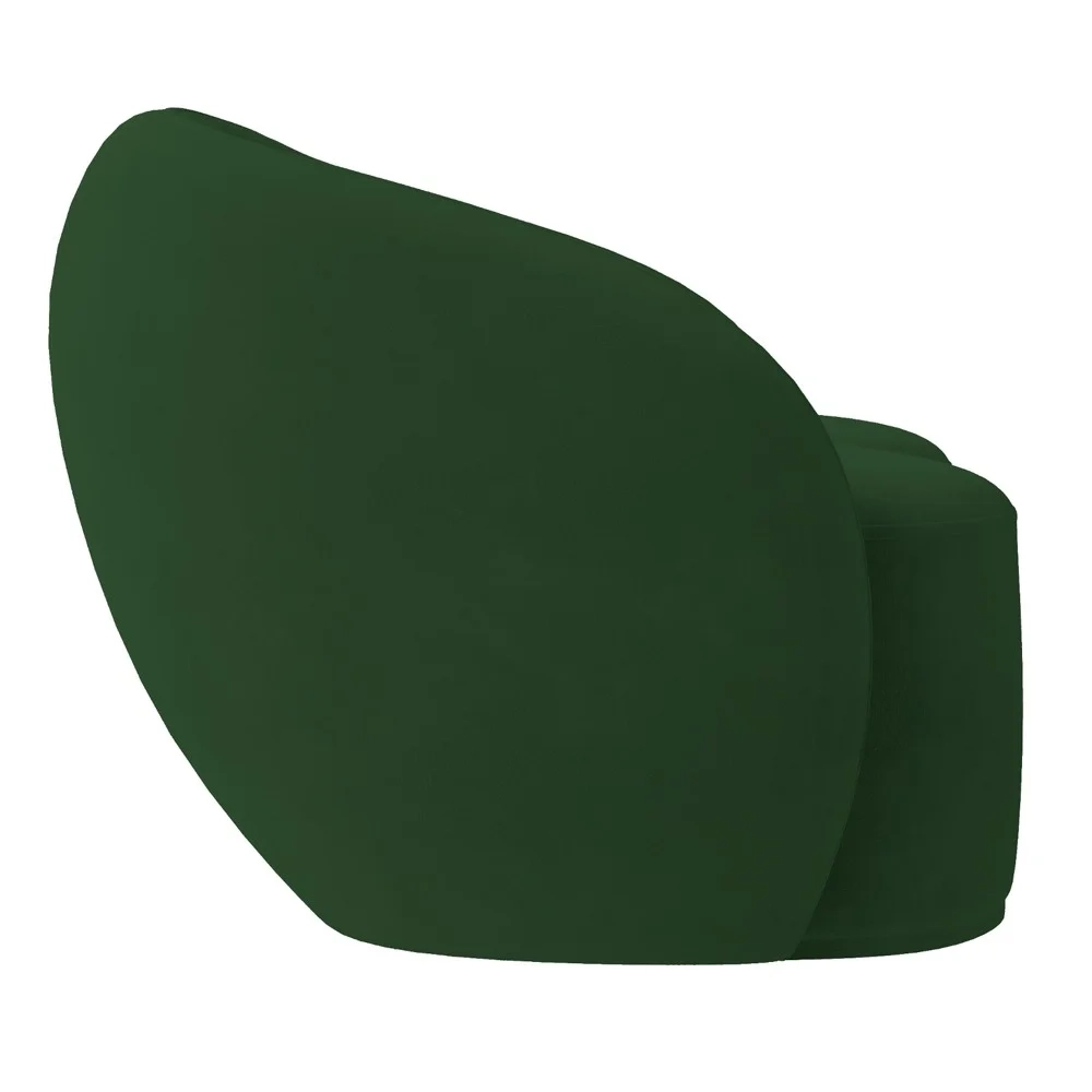 Sofá 3 Lugares Living 180cm e 1 Poltrona Giratória Garbin Z08 Veludo Verde - Mpozenato