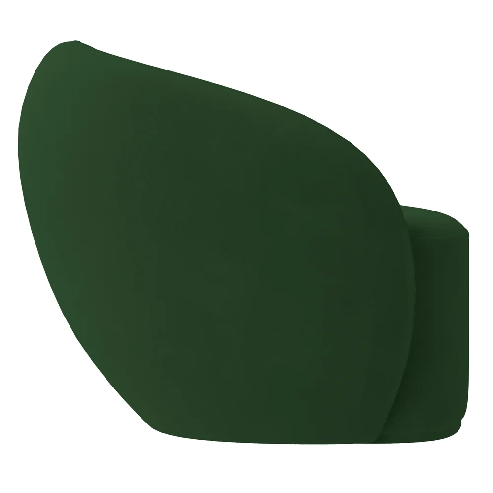 Sofá 3 Lugares Living 180cm e 1 Poltrona Giratória Garbin Z08 Veludo Verde - Mpozenato