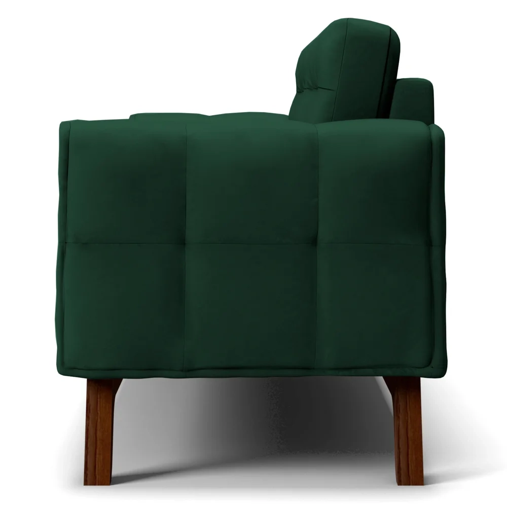 Sofá 300cm 4 Lugares Sandero C-303 Veludo Verde - Domi