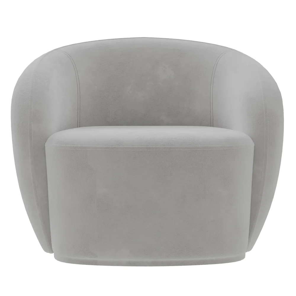 Sofá 3 Lugares Living 180cm e 1 Poltrona Giratória Garbin Z08 Veludo Cinza - Mpozenato