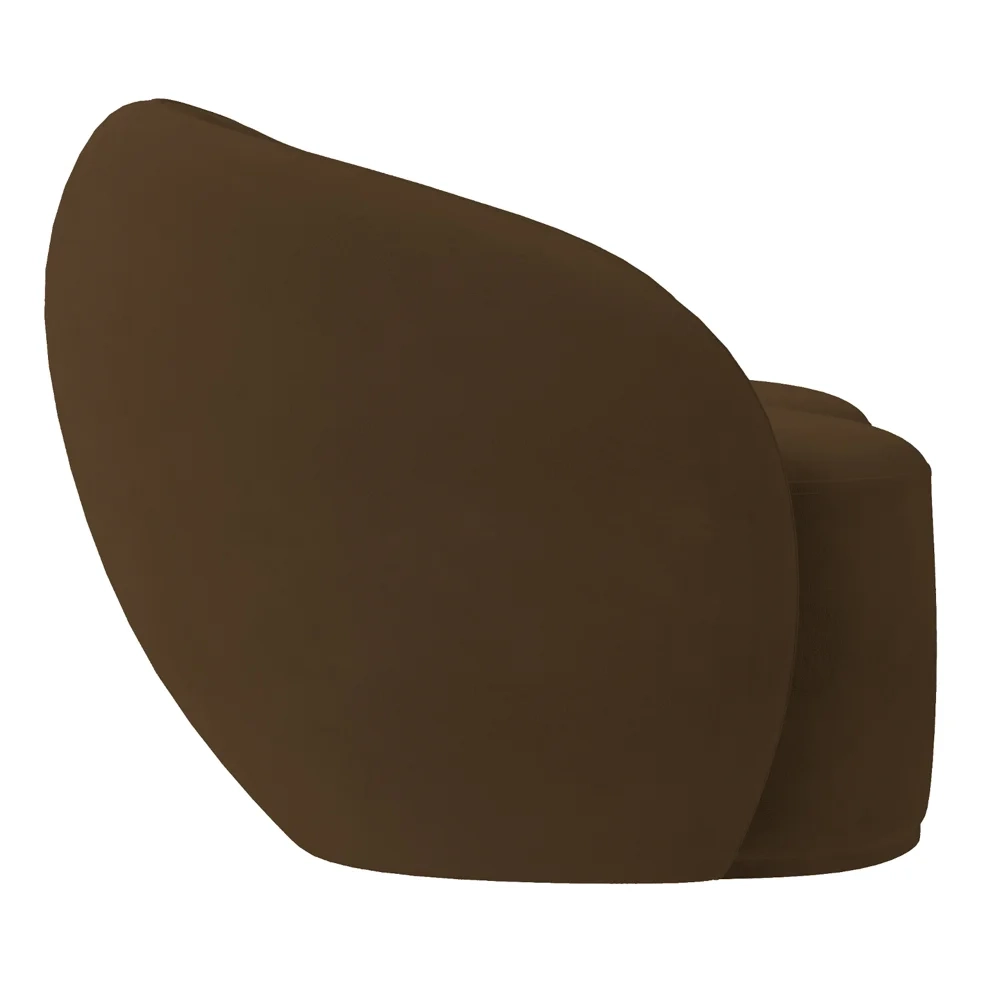 Sofá 2 Lugares Living Orgânico Sala de Estar 160cm Garbin Z08 Veludo Marrom - Mpozenato