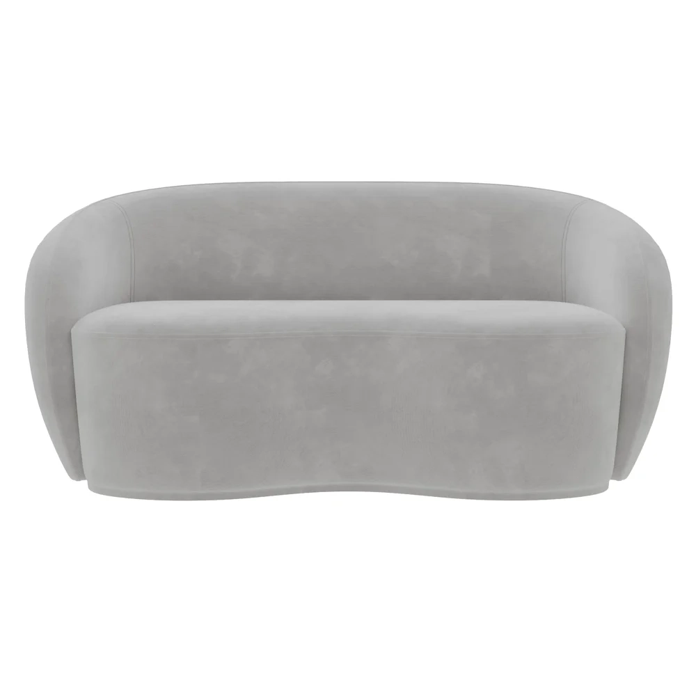 Sofá 2 Lugares Living Orgânico Sala de Estar 160cm Garbin Z08 Veludo Cinza - Mpozenato