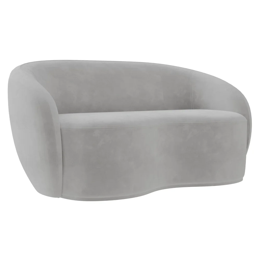 Sofá 2 Lugares Living Orgânico Sala de Estar 160cm Garbin Z08 Veludo Cinza - Mpozenato