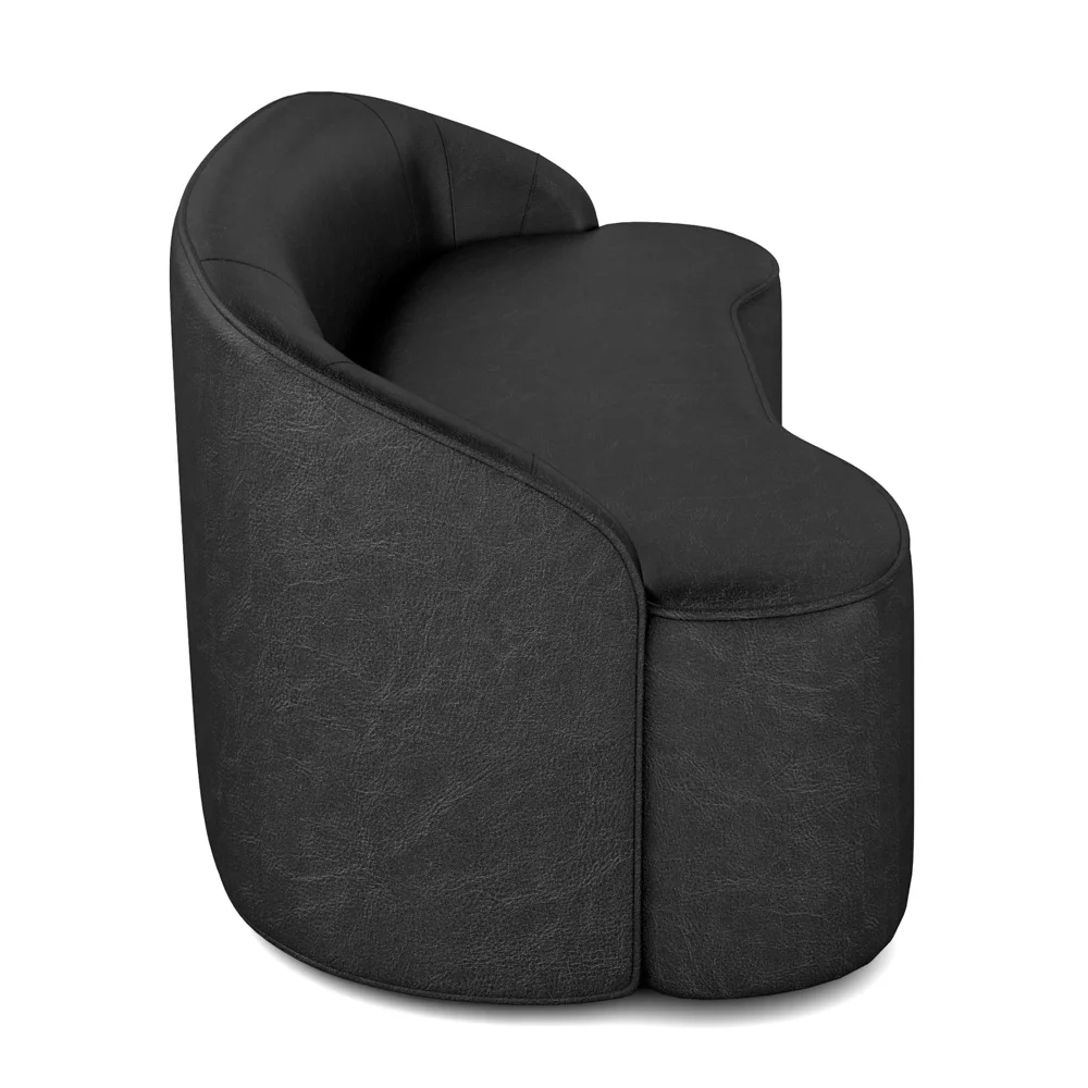 Sofá 5 Lugares para Sala de Estar Living 280cm Theo D06 Sintético Preto - Mpozenato 