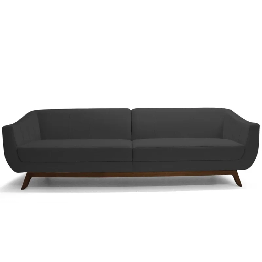 Sofá 4 Lugares 260cm Sala Atenas C05 Sintético Preto  - Domi