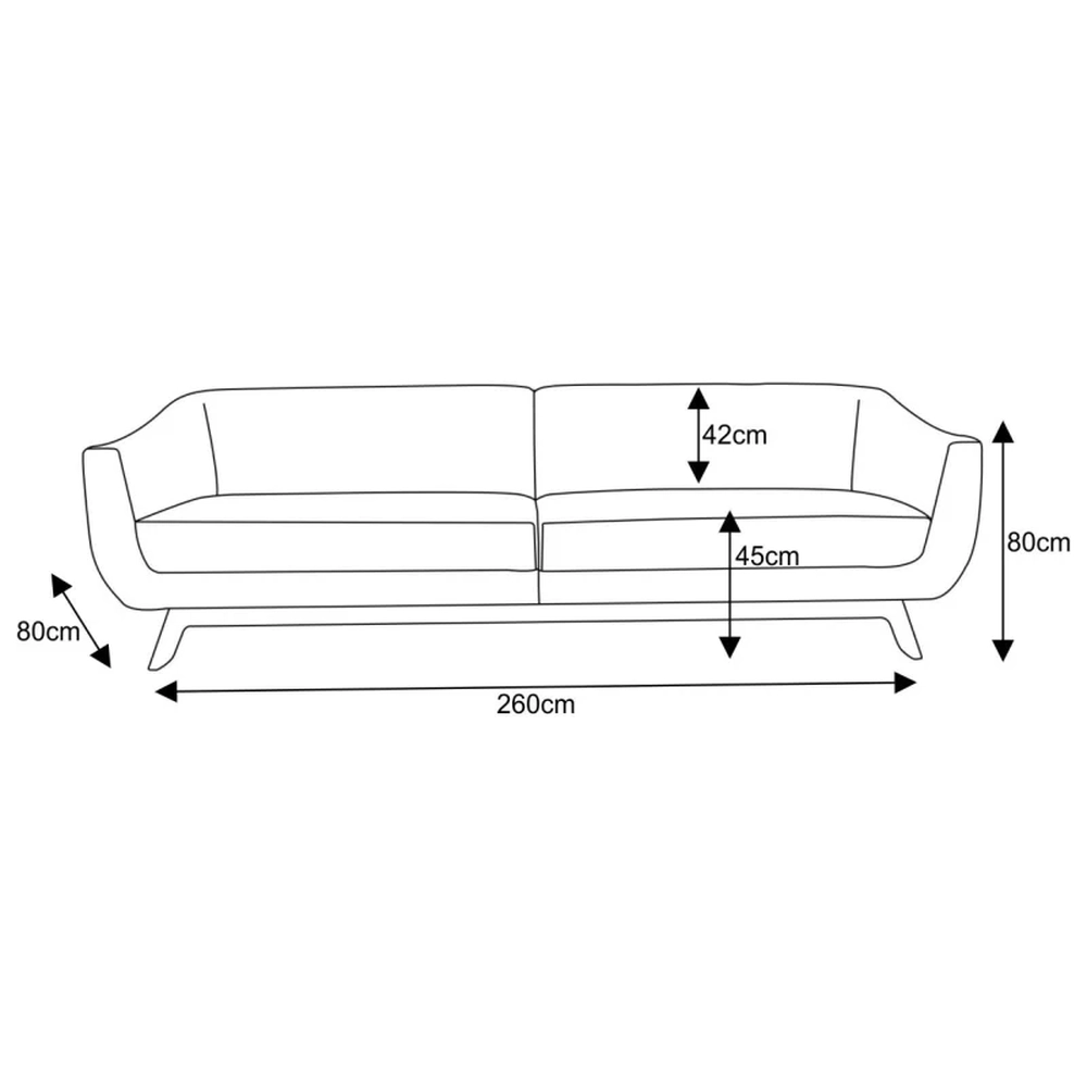 Sofá 4 Lugares 260cm Sala de Estar Atenas C34 Marrom  - Domi