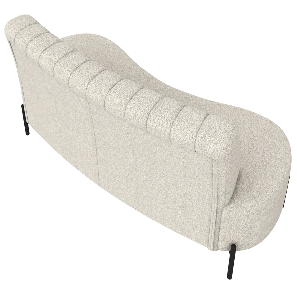 Sofá 2 Lugares 160cm Pés Aço Preto Tamar Z08 Boucle Areia - Mpozenato