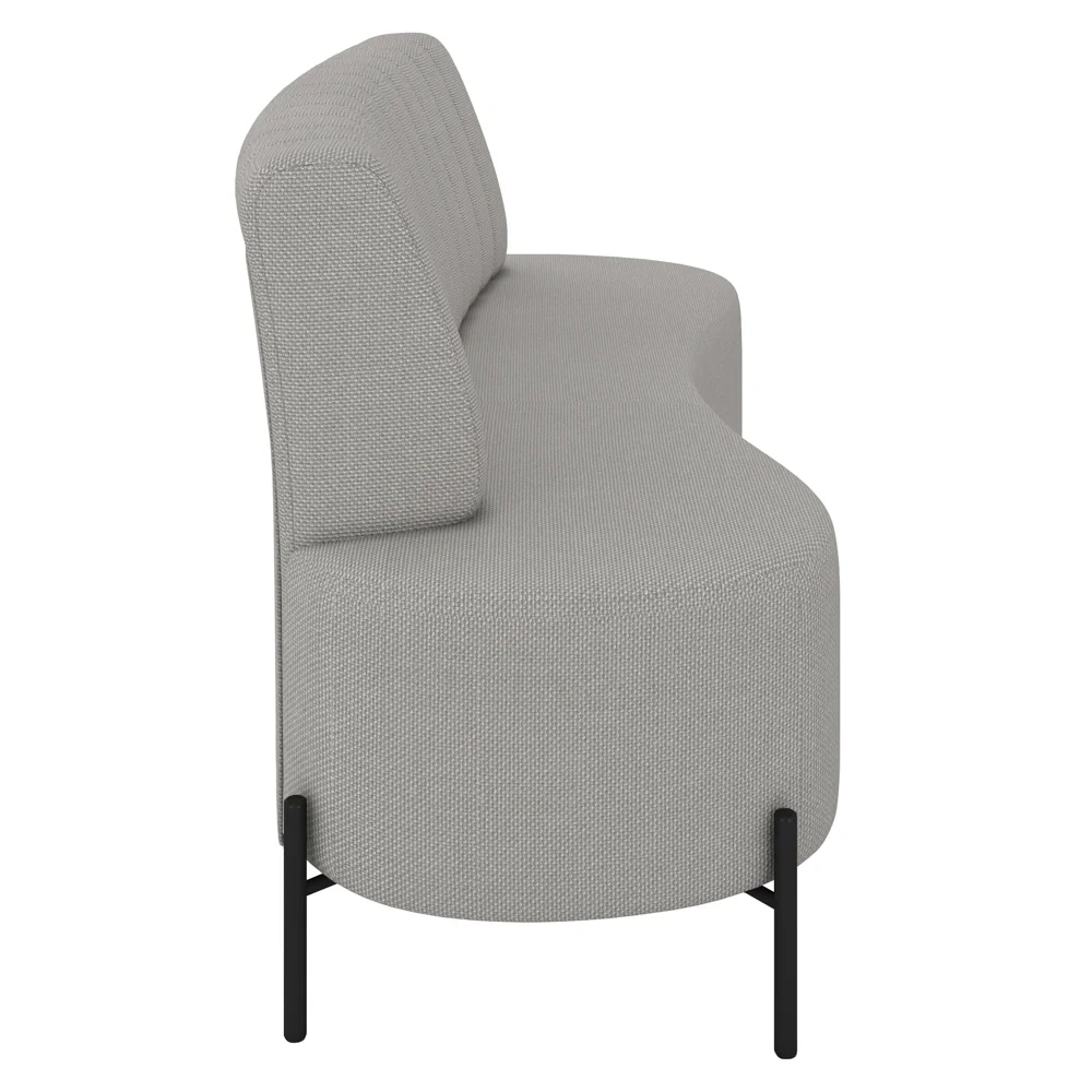 Sofá 2 Lugares 160cm Pés Aço Preto Tamar Z08 Linho Cinza - Mpozenato