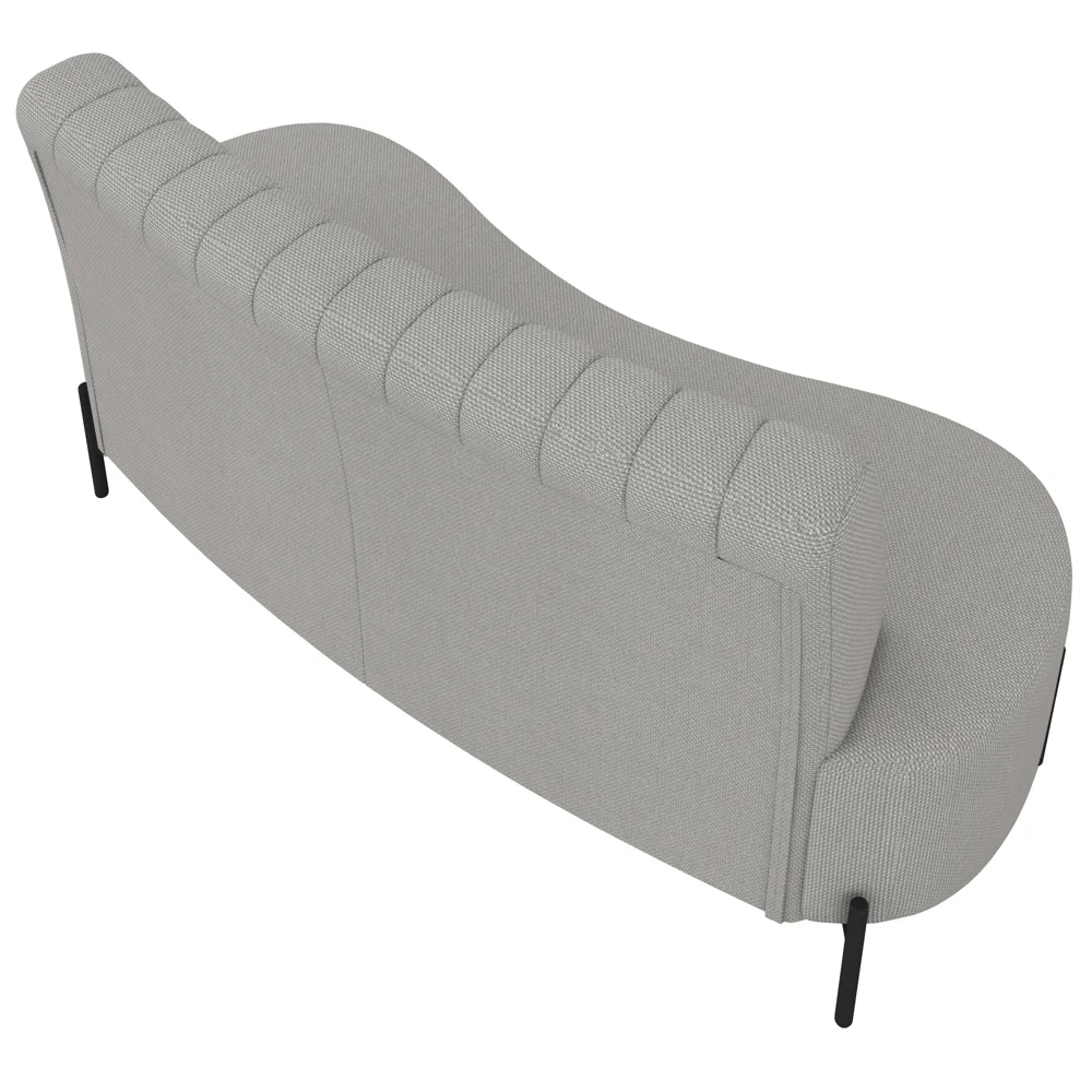 Sofá 2 Lugares 160cm Pés Aço Preto Tamar Z08 Linho Cinza - Mpozenato