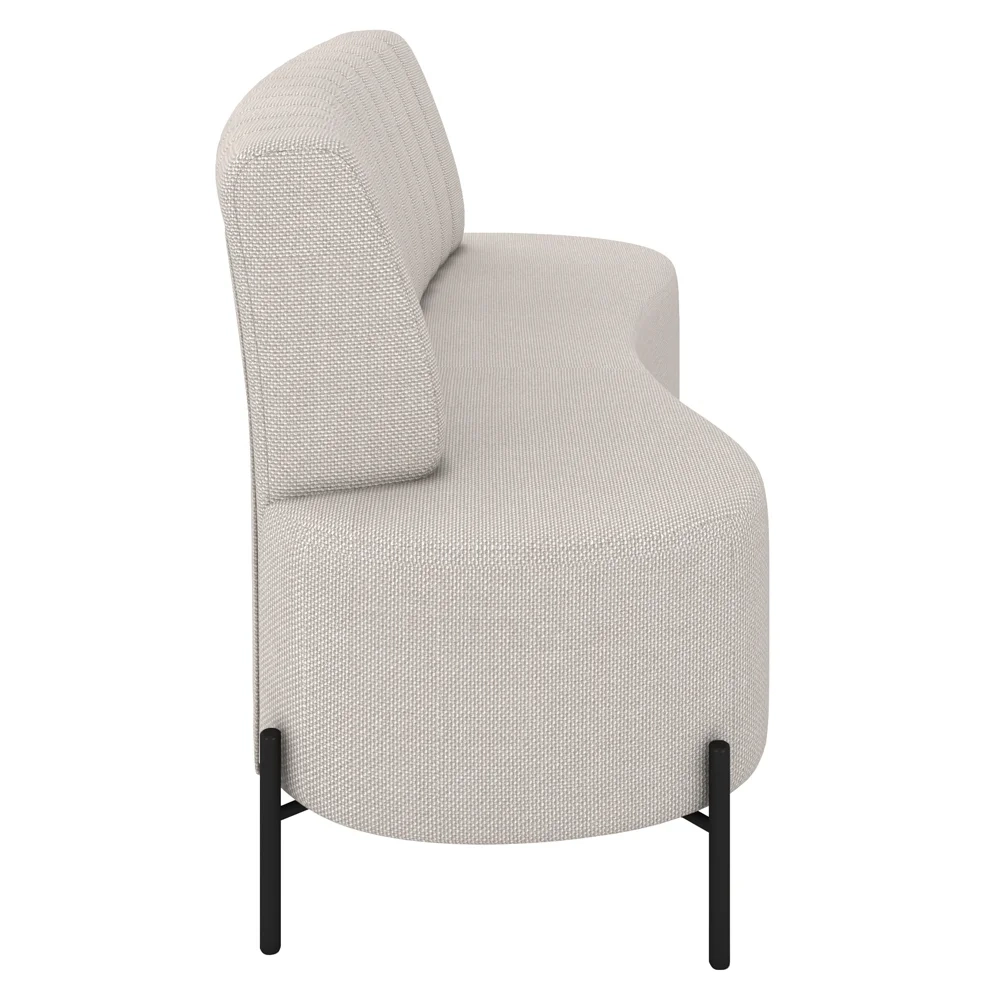 Sofá 2 Lugares 160cm Pés Aço Preto Tamar Z08 Linho Areia - Mpozenato