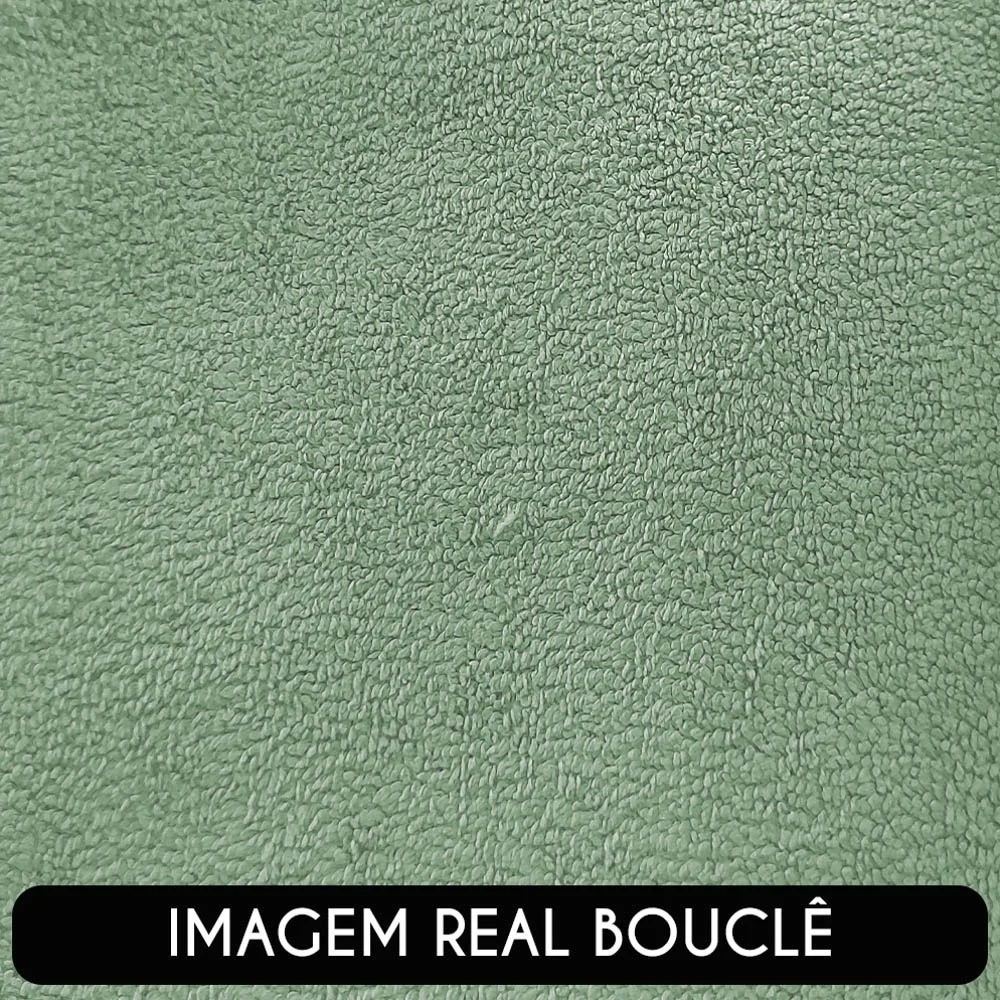 Sofá 3 Lugares Living Orgânico Sala de Estar 180cm Garbin Z08 Boucle Verde - Mpozenato