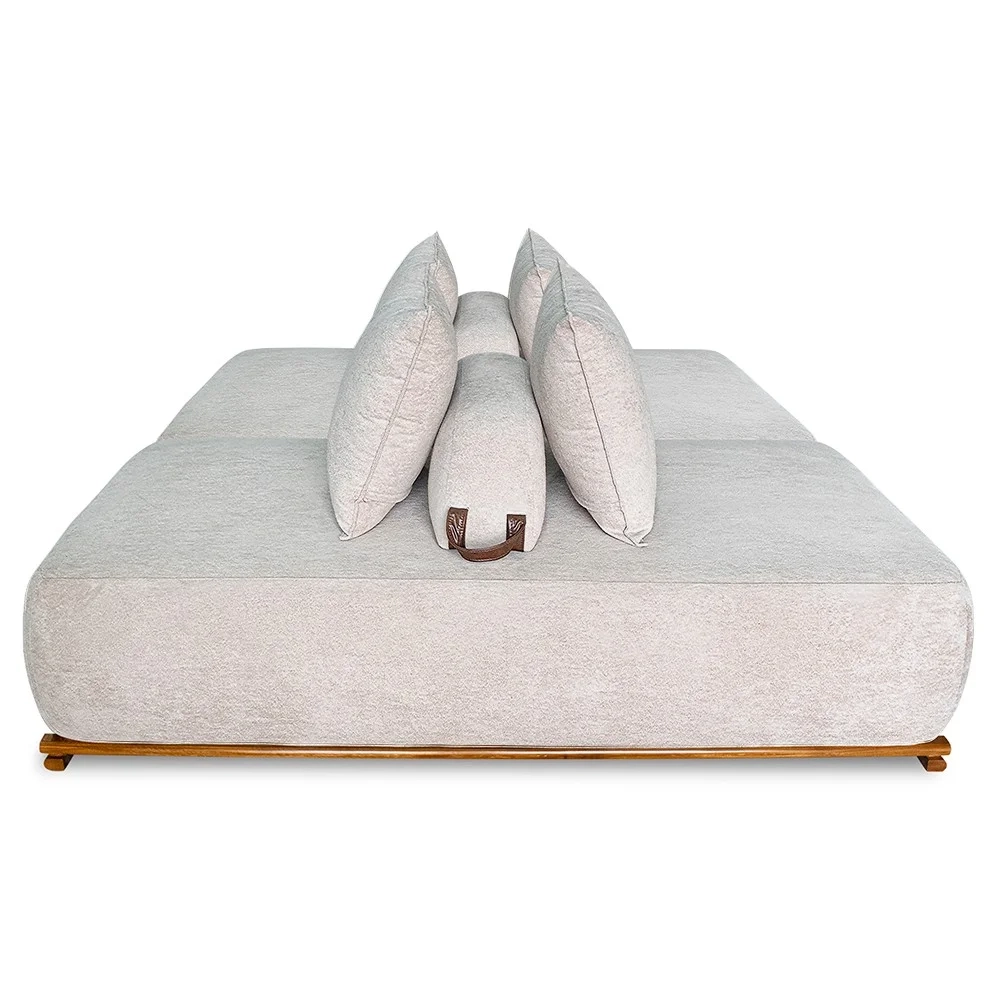 Sofá 4 Lugares Ilha 2 Módulos 180cm Viero S06 Boucle Bege - Mpozenato