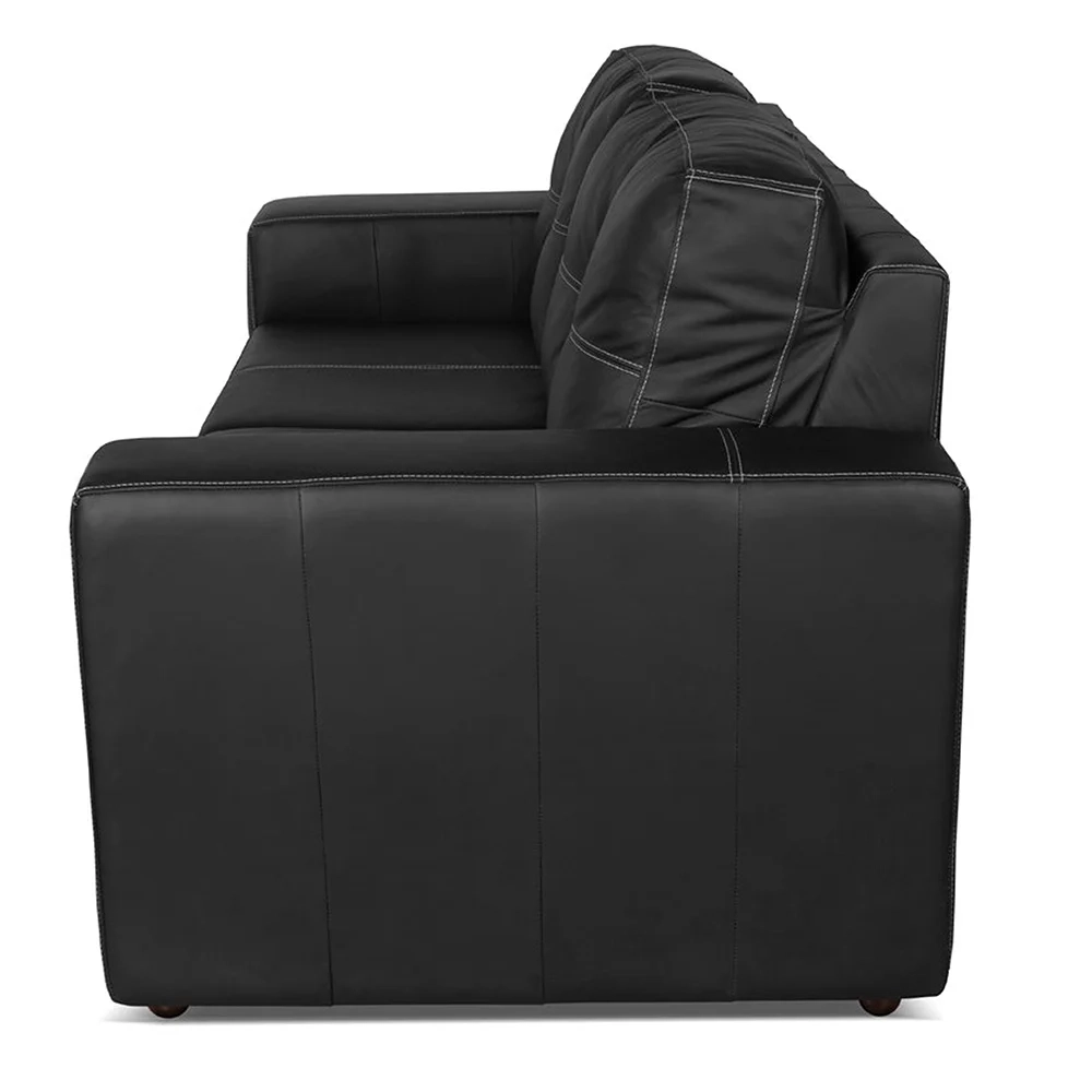 Sofá Living 3 Lugares para Sala de Estar 200cm Licci L07 Couro Preto - Mpozenato