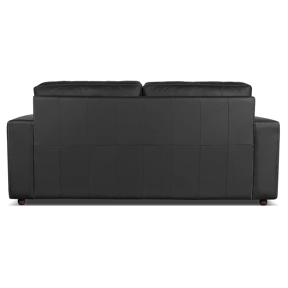 Sofá Living 2 Lugares para Sala de Estar 160cm Licci L07 Couro Preto - Mpozenato