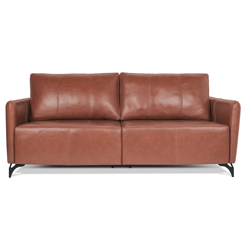 Sofá Living 2 Lugares Sala de Estar 180cm Cisso L07 Couro Marrom Claro - Mpozenato