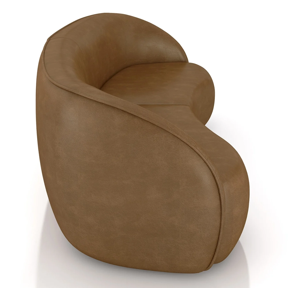 Sofá 4 Lugares Orgânico 318cm e Poltrona Zion Z32 Sintético Caramelo - Mpozenato