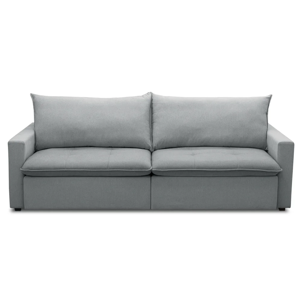 Sofá Cama Casal Retrátil 208cm Carly F05 Linho Cinza - Mpozenato