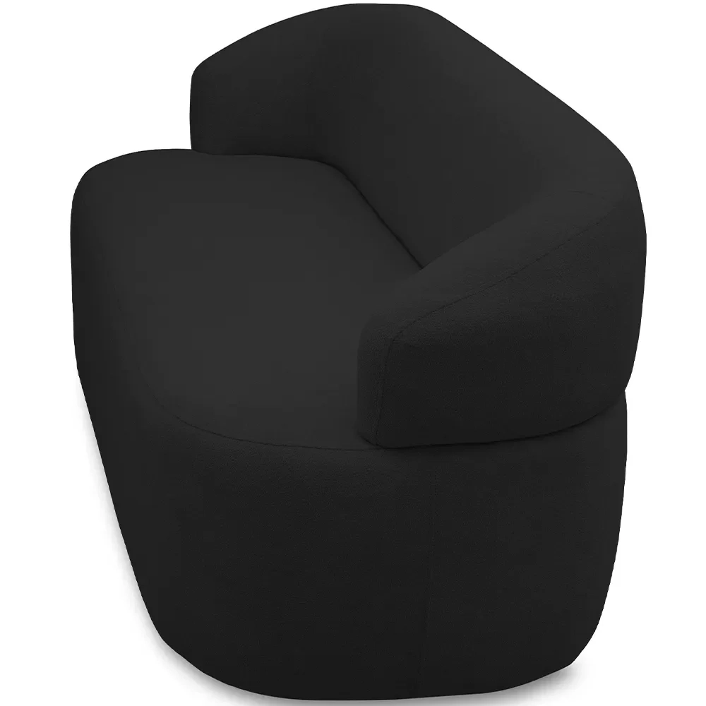 Sofá 2 Lugares Living Orgânico Sala de Estar 140cm Conka F05 Veludo Preto - Mpozenato