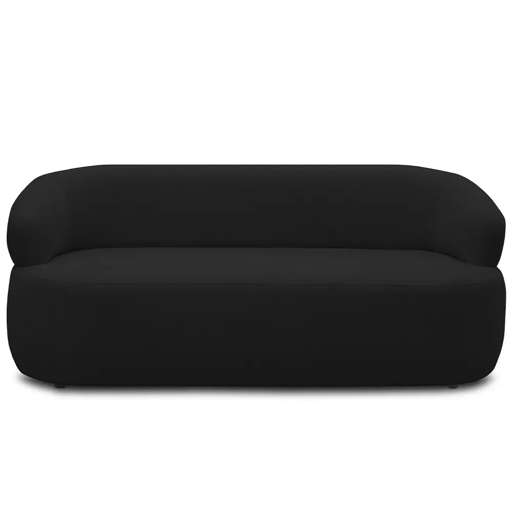 Sofá 2 Lugares Living Orgânico Sala de Estar 140cm Conka F05 Veludo Preto - Mpozenato