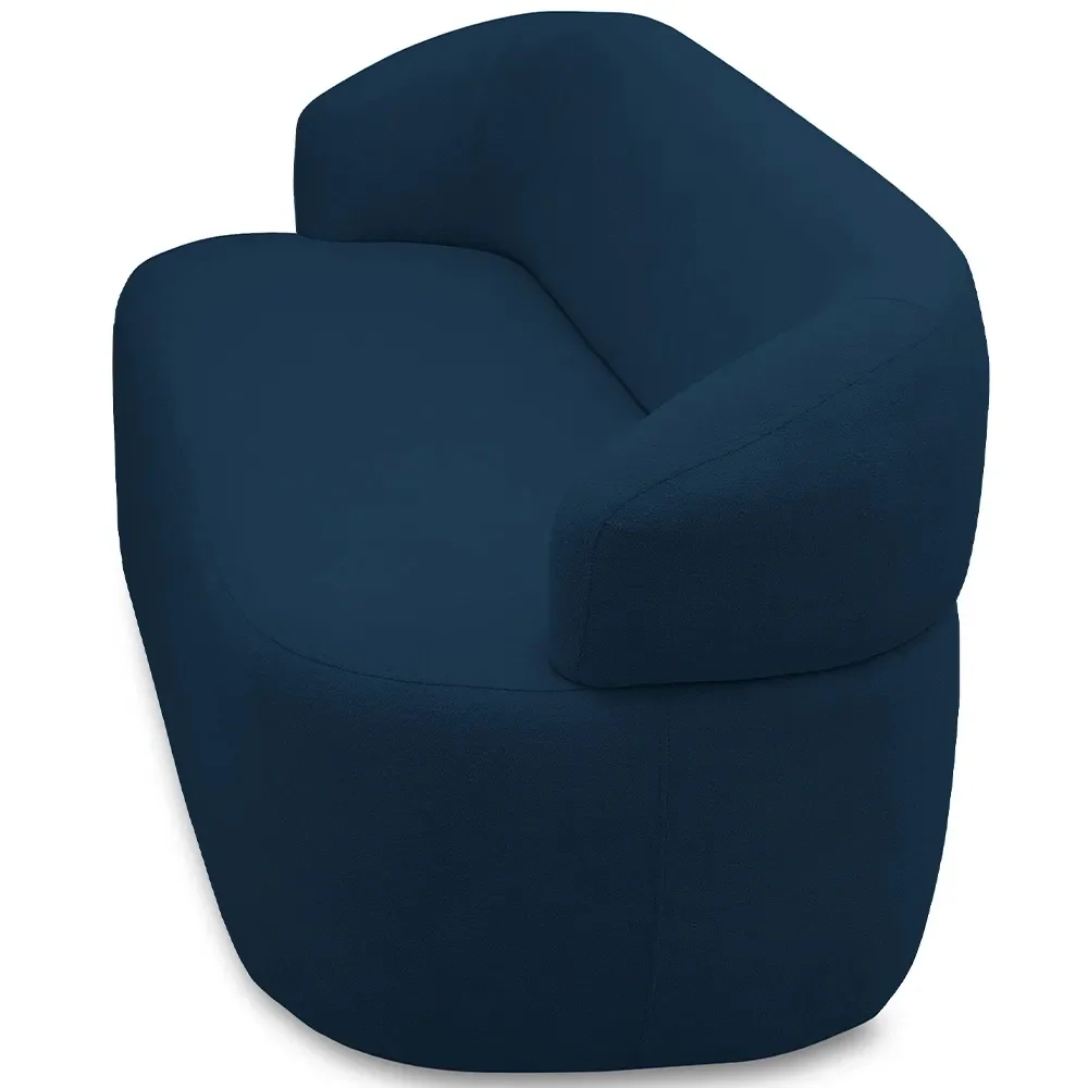 Sofá 2 Lugares Living Orgânico Sala de Estar 140cm Conka F05 Veludo Azul - Mpozenato