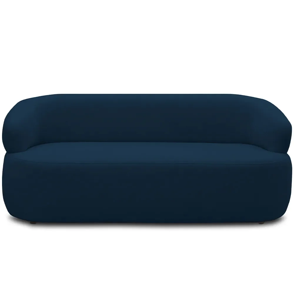 Sofá 3 Lugares Living Orgânico Sala de Estar 170cm Conka F05 Veludo Azul - Mpozenato