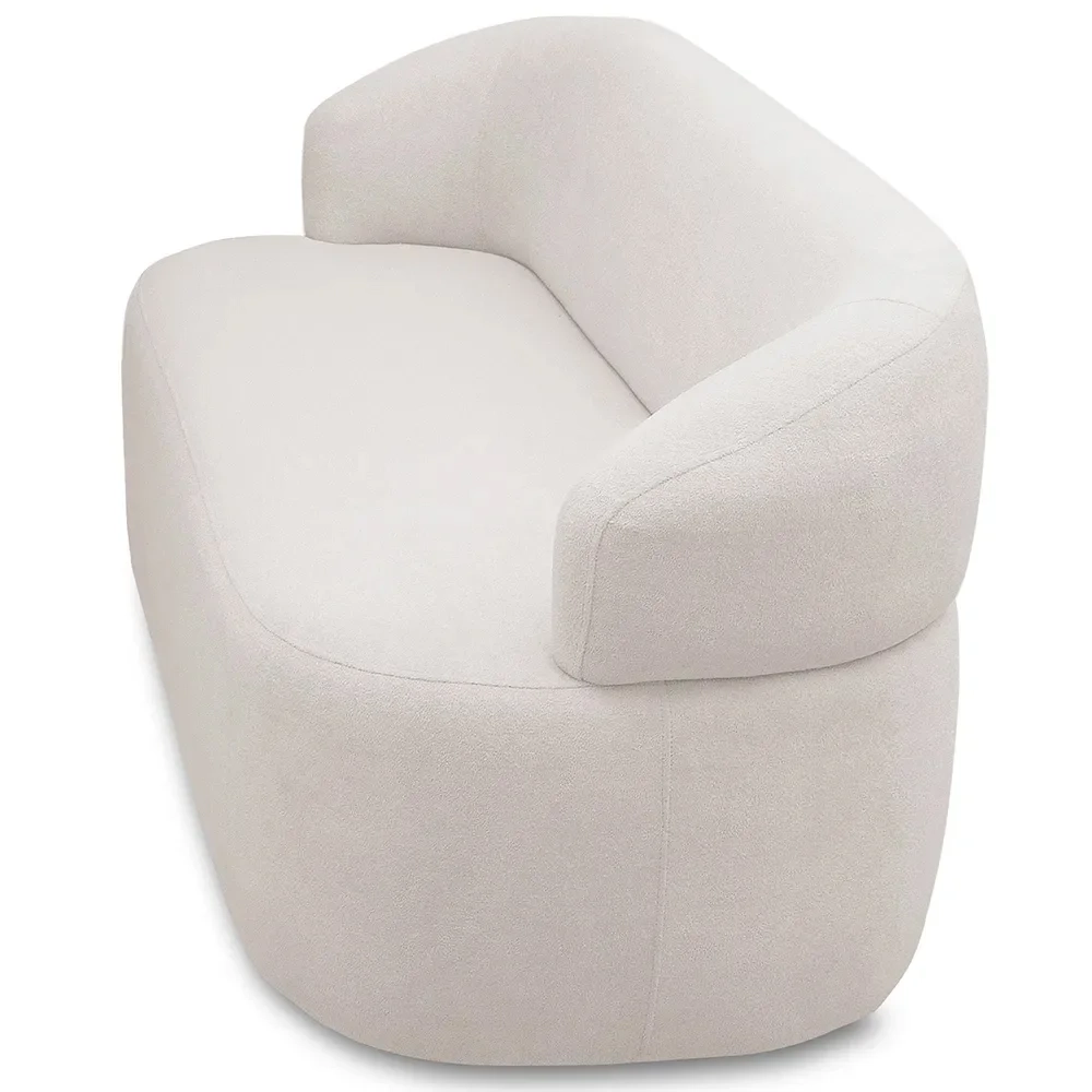 Sofá 2 Lugares Living Orgânico Sala de Estar 140cm Conka F05 Veludo Bege - Mpozenato