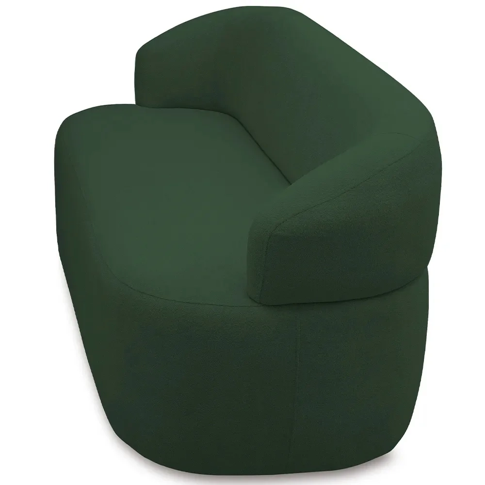 Sofá 3 Lugares Living Orgânico Sala de Estar 170cm Conka F05 Veludo Verde - Mpozenato