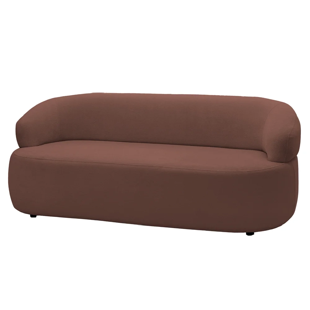 Sofá 2 Lugares Living Orgânico Sala de Estar 140cm Conka F05 Veludo Chocolate - Mpozenato