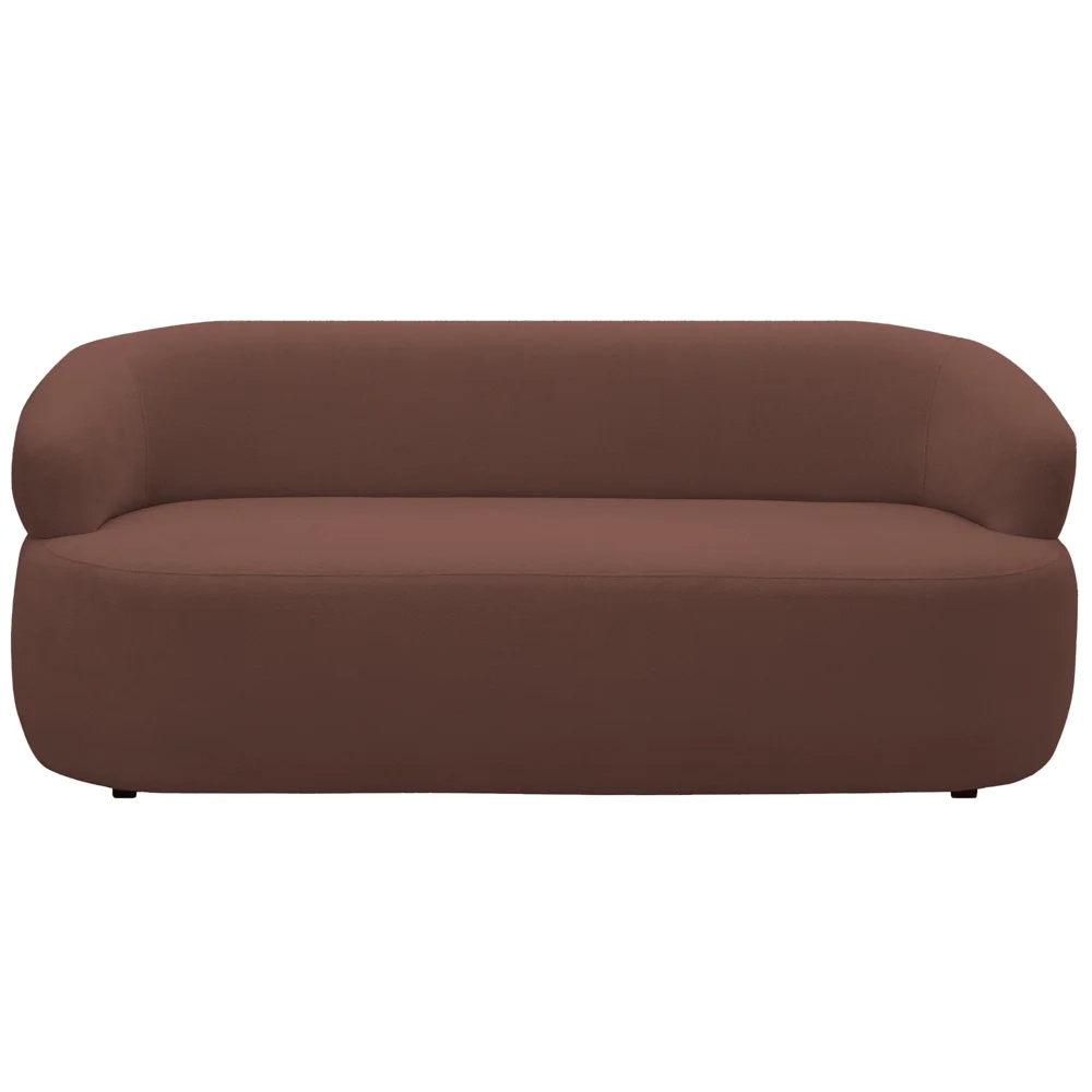 Sofá 2 Lugares Living Orgânico Sala de Estar 140cm Conka F05 Veludo Chocolate - Mpozenato