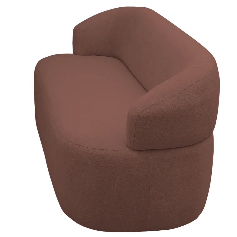 Sofá 2 Lugares Living Orgânico Sala de Estar 140cm Conka F05 Veludo Chocolate - Mpozenato