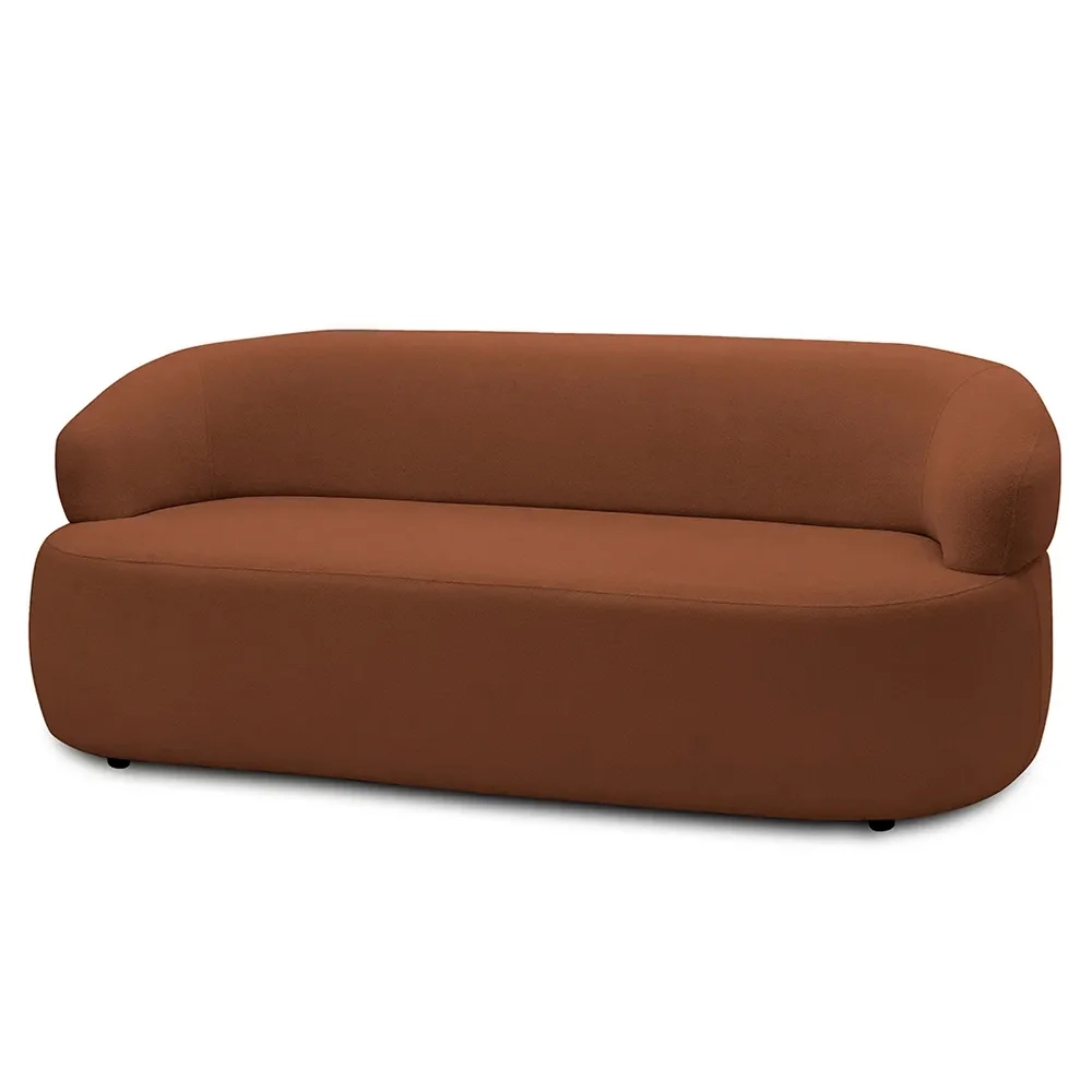 Sofá 3 Lugares Living Orgânico Sala de Estar 170cm Conka F05 Veludo Terracota - Mpozenato